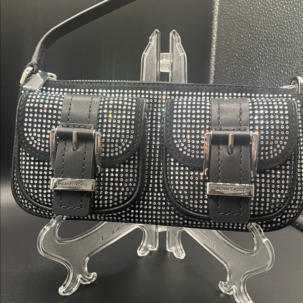 MICHAEL MICHAEL KORS
Zoe Small Crystal Embellished Suede Pochette